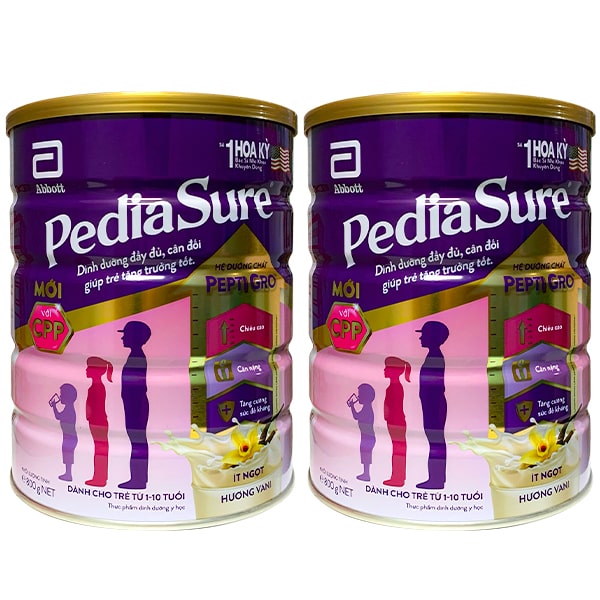 Combo 2 lon Sữa Pediasure Ít ngọt lon 800g cho trẻ biếng ăn