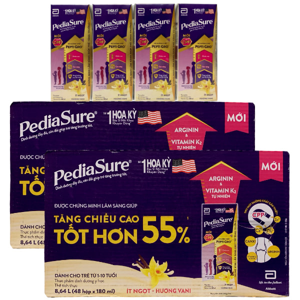 Combo 2 thùng Sữa pha sẵn Pediasure hộp 180ml cho trẻ 1-10 tuổi