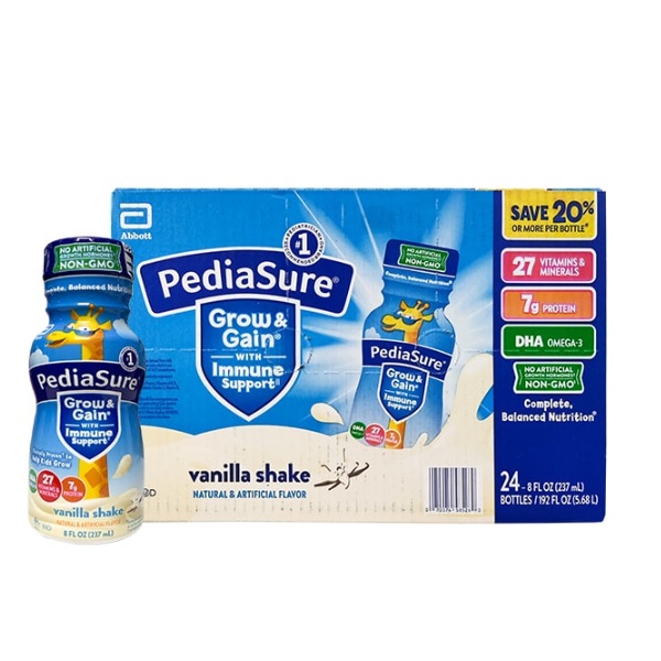 Sữa pha sẵn Pediasure Grow and Gain hương Vani chai 237ml