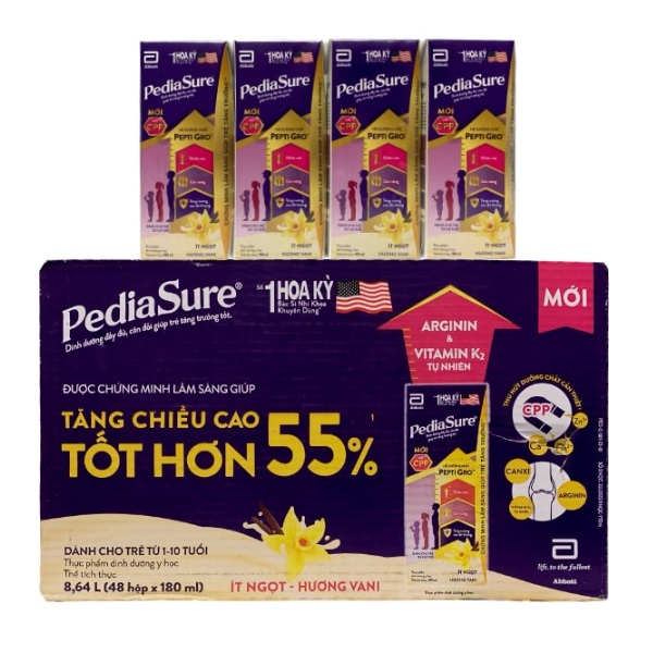 Sữa pha sẵn Pediasure hộp 180ml cho trẻ 1-10 tuổi
