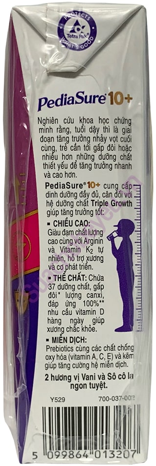 Sữa pha sẵn Pediasure 10+ hộp 180ml cho trẻ từ 10 tuổi