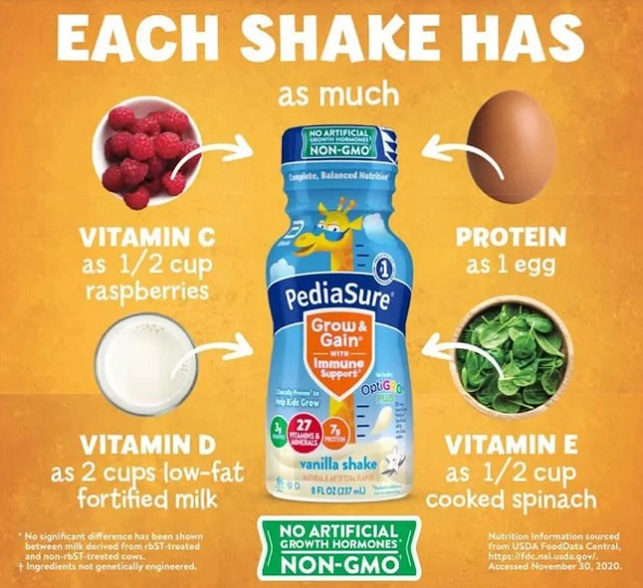 Sữa pha sẵn Pediasure Grow and Gain hương Vani chai 237ml