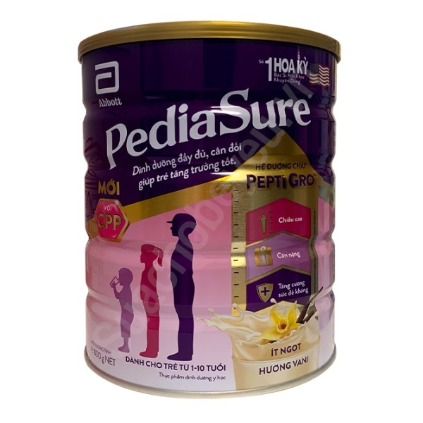 Sữa Pediasure Ít ngọt lon 800g cho trẻ biếng ăn 1-10 tuổi