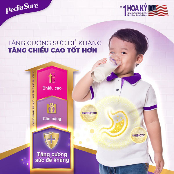 Sữa Pediasure Ít ngọt lon 800g cho trẻ biếng ăn 1-10 tuổi