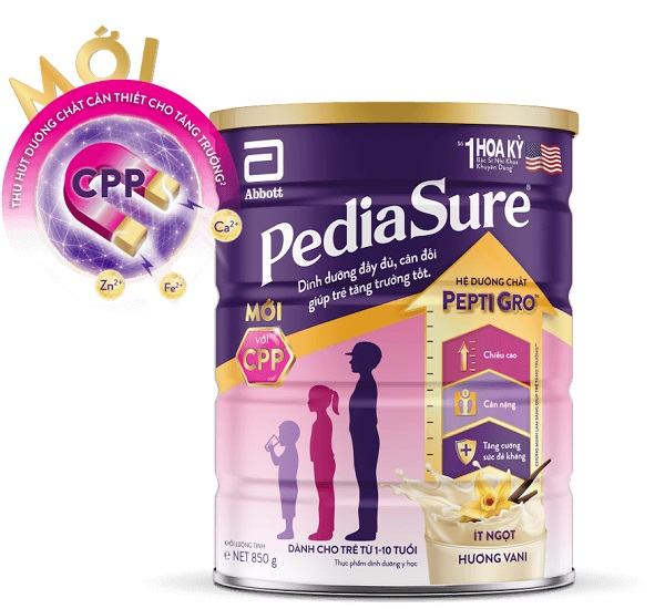 Sữa Pediasure Ít ngọt lon 800g cho trẻ biếng ăn 1-10 tuổi