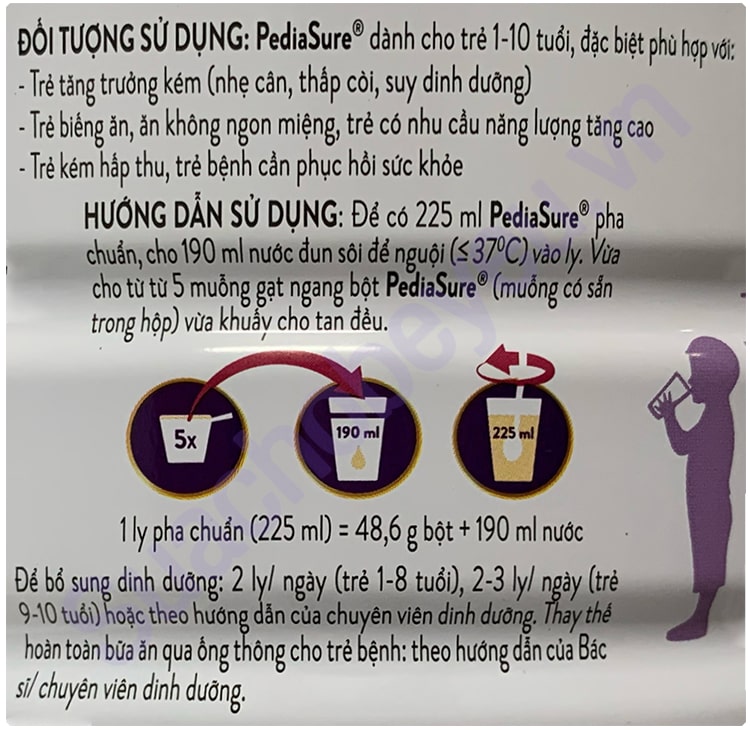 Sữa Pediasure Ít ngọt cho trẻ biếng ăn lon 800g