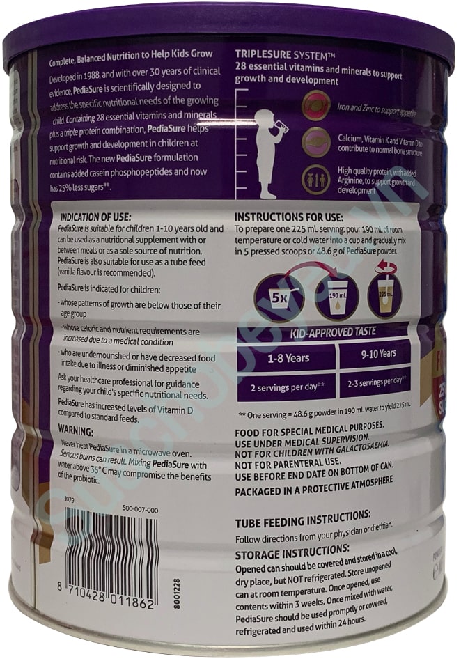 Sữa Pediasure Úc lon 850g cho trẻ biếng ăn 1-10 tuổi